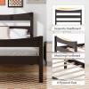 Giantex Wood Twin Bed Frames with Headboard, Modern Platform Bed with Wooden Slats Support, Under-Bed Storage Space, No Box Spring Needed, Twin Bed Frames for Kids Guest Adults, Espresso view 4