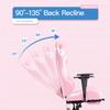 BestOffice Women's Pink Faux Leather PC Gaming Chair with Lumbar Support, Swivel and Adjustable Armrests view 4
