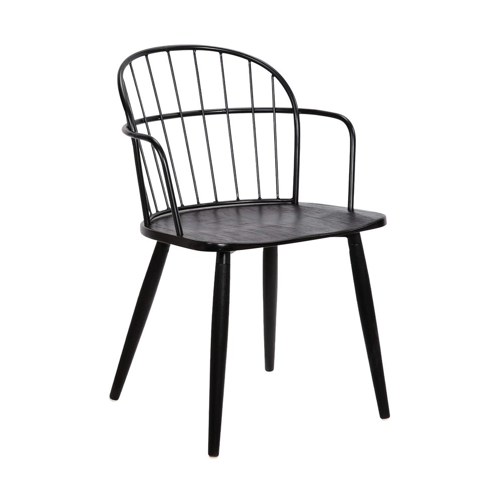 Armen Living Bradley Dining Accent Chair, Black
