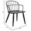 Armen Living Bradley Dining Accent Chair, Black view 3