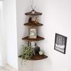 Corner Shelf, 16inch Oak Solid Wood Floating Shelf Display Shelf Round Edging Wall Mount Speaker Shelf Shelving Solution Bedroom Ktichen Bathroom view 2