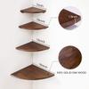 Corner Shelf, 16inch Oak Solid Wood Floating Shelf Display Shelf Round Edging Wall Mount Speaker Shelf Shelving Solution Bedroom Ktichen Bathroom view 3