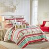 Levtex Home Merry & Bright Collecion - Let It Snow Quilt Set - Full/Queen Holiday Quilt 88x92 and Two Standard Shams 20x26 - Christmas Fun in Red, Turquoise, Green, White - Reversible view 1