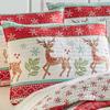 Levtex Home Merry & Bright Collecion - Let It Snow Quilt Set - Full/Queen Holiday Quilt 88x92 and Two Standard Shams 20x26 - Christmas Fun in Red, Turquoise, Green, White - Reversible view 3