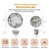 222 Fifth Adelaide 16-Piece Black Porcelain Dinnerware Set  Service for 4, Featuring Hand-Applied Romantic Woodland Bird Design, for Everyday Dining & Entertainment, Microwave & Dishwasher Safe view 2