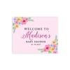 Andaz Press Personalized Large Canvas Baby Shower Welcome Sign, 16 x 20 Inches, Pink Spring Watercolor Florals, Guestbook Alternative, Custom Baby Shower Sign, for Floral Baby Shower, Baby Sprinkle view 1
