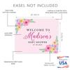 Andaz Press Personalized Large Canvas Baby Shower Welcome Sign, 16 x 20 Inches, Pink Spring Watercolor Florals, Guestbook Alternative, Custom Baby Shower Sign, for Floral Baby Shower, Baby Sprinkle view 2