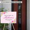 Andaz Press Personalized Large Canvas Baby Shower Welcome Sign, 16 x 20 Inches, Pink Spring Watercolor Florals, Guestbook Alternative, Custom Baby Shower Sign, for Floral Baby Shower, Baby Sprinkle view 3