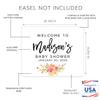 Andaz Press Personalized Large Canvas Baby Shower Welcome Sign, 16 x 20 Inches, Minimal Coral Pink Rose Buds, Guestbook Alternative, Custom Baby Shower Sign, for Floral Baby Shower, Baby Sprinkle view 2