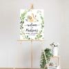 Andaz Press Custom Large Baby Shower Canvas Welcome Sign, 16 x 20 Inches, Safari Animals Leaf Foliage, Guestbook Alternative, Personalized Sign Our Canvas, For Jungle Safari Baby Shower Theme view 2