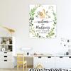 Andaz Press Custom Large Baby Shower Canvas Welcome Sign, 16 x 20 Inches, Safari Animals Leaf Foliage, Guestbook Alternative, Personalized Sign Our Canvas, For Jungle Safari Baby Shower Theme view 4