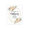 Andaz Press Personalized Large Canvas Baby Shower Welcome Sign, 16 x 20 Inches, Geometric Peachy Pink Floral Wreath, Guestbook Alternative, Custom Baby Shower Sign, Floral Baby Shower, Baby Sprinkle view 1