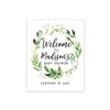 Andaz Press Personalized Large Canvas Guestbook Alternative, 16 x 20 Inches, Watercolor Leaf Foliage Wreath, Custom Baby Shower Welcome Sign for Greenery Baby Sprinkle view 1