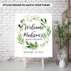 Andaz Press Personalized Large Canvas Guestbook Alternative, 16 x 20 Inches, Watercolor Leaf Foliage Wreath, Custom Baby Shower Welcome Sign for Greenery Baby Sprinkle view 3