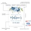 Andaz Press Personalized Large Canvas Baby Shower Welcome Sign, 16 x 20 Inches, Minimal Navy and Baby Blue Roses, Guestbook Alternative, Custom Baby Shower Sign, for Floral Baby Shower, Baby Sprinkle view 2