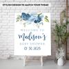 Andaz Press Personalized Large Canvas Baby Shower Welcome Sign, 16 x 20 Inches, Minimal Navy and Baby Blue Roses, Guestbook Alternative, Custom Baby Shower Sign, for Floral Baby Shower, Baby Sprinkle view 3