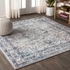 JONATHAN Y Modern Vintage Medallion Light Gray/Navy 6x6 Square Indoor Area Rug, Country, Floral, Easy-Cleaning for Living Room, Bedroom, Kitchen, Pet Friendly, Non-Shedding (MDP106B-6SQ) view 1