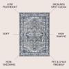 JONATHAN Y Modern Vintage Medallion Light Gray/Navy 6x6 Square Indoor Area Rug, Country, Floral, Easy-Cleaning for Living Room, Bedroom, Kitchen, Pet Friendly, Non-Shedding (MDP106B-6SQ) view 2