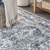 JONATHAN Y Modern Vintage Medallion Light Gray/Navy 6x6 Square Indoor Area Rug, Country, Floral, Easy-Cleaning for Living Room, Bedroom, Kitchen, Pet Friendly, Non-Shedding (MDP106B-6SQ) view 4