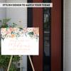 Andaz Press Personalized Large Canvas Baby Shower Welcome Sign, 16 x 20 Inches, Blush Pink Watercolor Floral Foliage, Guestbook Alternative, Custom Baby Shower Sign, Floral Baby Shower, Baby Sprinkle view 3