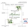 Andaz Press Large Custom Greenery Baby Sign, 16 x 20 Inches, Guestbook Alternative, Leaves Theme, Sprinkle Option view 2