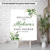Andaz Press Large Custom Greenery Baby Sign, 16 x 20 Inches, Guestbook Alternative, Leaves Theme, Sprinkle Option view 3