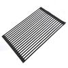 Ahyuan Large Roll up Dish Drying Rack Foldable Dish Rack Over Sink Dish Drainer Roll-up Sink Drying Rack Full Silicone Coated Stainless Still Dish Drying Rack (Matte Black, 17.7''X13.13'') view 1