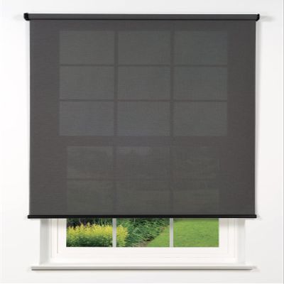 Linen Avenue Cordless 5% Solar Screen Standard Roller Shade, Charcoal 43 W x 78 H (Arrives 1/4" Narrower)