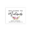 Andaz Press Personalized Large Canvas Baby Shower Welcome Sign, 16 x 20 Inches, Fuchsia Purple Florals, Guestbook Alternative, Custom Baby Shower Sign, for Floral Baby Shower, Baby Sprinkle Theme view 1