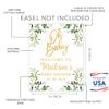 Andaz Press Personalized Large Canvas Baby Shower Welcome Sign, 16 x 20 Inches, Gold and Greenery Leaf Foliage, Guestbook Alternative, Custom Baby Shower Sign view 2