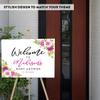 Andaz Press Personalized Large Canvas Baby Shower Welcome Sign, 16 x 20 Inches, Fuchsia Florals, Guestbook Alternative, Custom Baby Shower Sign, for Floral Baby Shower, Baby Sprinkle Theme view 3