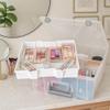 Best Kept Super Satchel Double Deep with Lift-Out Tray and Removable Dividers, Stackable Home Storage Organization Container, Clear with Sliver Latches and Handle view 2