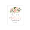Andaz Press Personalized Large Canvas Baby Shower Welcome Sign, 16 x 20 Inches, Blush Pink Watercolor Florals, Guestbook Alternative, Custom Baby Shower Sign For Floral Baby Shower Baby Sprinkle Theme view 1