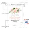 Andaz Press Personalized Large Canvas Baby Shower Welcome Sign, 16 x 20 Inches, Blush Pink Watercolor Florals, Guestbook Alternative, Custom Baby Shower Sign For Floral Baby Shower Baby Sprinkle Theme view 2