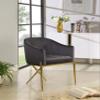 Meridian Furniture Xavier Collection Modern | Contemporary Velvet Upholstered Dining Chair with Sturdy Steel X Shaped Legs, 25.5" W x 24.5" D x 31.5" H, Grey view 2