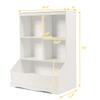 Giantex Storage Cabinet, Cubby Toy Organizer, 3 Shelf 4 Cube Units, Storage Bins Cubbies for Kids' Collections, Kids Bookshelf and Bookcase for Children Playroom Hallway Kindergarten School, White view 3