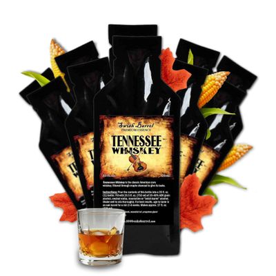 Tennessee Bourbon Whiskey Flavoring Essence (10 Pack), Liquor Flavor Refill for Barrel Aging, Cocktails Mixers - Moonshine Flavoring Supplies, Extact Distilling Accessories (10 x 0.65oz, 20ml)