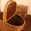 Egg Baskets, With Lid Portable Wicker Storage Woven Hamper For Picnic Flower Fruit Bread Food (Size : 382522cm) view 3