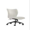 Julia & Elizabeth Modern White Vinyl Upholstered Armless Tilt Swivel Desk Chair for Office view 1