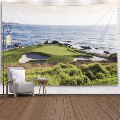 Shorping Colorful Tapestry, Girl Tapestry 60X60 Inches Cute Tapestry Beach California September 27 2014 the Public Golf Course of Pebble Beach Cool Tapestry for Bedroom Girls Tapestry Kids Tapestry