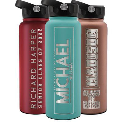 Graduation Gifts, Water Bottle Personalized with Straw Lid - 40 oz - Teal | Custom Water Bottle w Text - Insulated Double Wall - High School, College, Class of 2025 | 9 Color - Congrats Grad