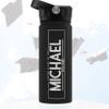 Graduation Gifts, Water Bottle Personalized with Straw Lid - 18 oz - Black | Custom Water Bottle w Text - Insulated Double Wall - High School, College, Class of 2025 | 9 Color - Congrats Grad view 4