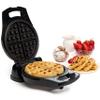 Moss & Stone Belgian Waffle Maker, Electric Flip Waffle Machine with Adjustable Temperature Control, Non-Stick Grids for Smooth Release, Compact 8-Inch Round Waffle Maker, Black view 1