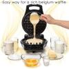 Moss & Stone Belgian Waffle Maker, Electric Flip Waffle Machine with Adjustable Temperature Control, Non-Stick Grids for Smooth Release, Compact 8-Inch Round Waffle Maker, Black view 2
