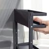 Magnetic Fridge Organizer, Paper Towel Holder, Kitchen Rack, Rustproof Spice Jars Rack, with 2 Removable Mobile Hooks (Black) view 3