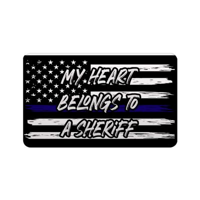 Makoroni - MY HEART BELONGS TO A SHERIFF Police Refrigerator Wall Magnet 2.75x3.5 inc Des#72