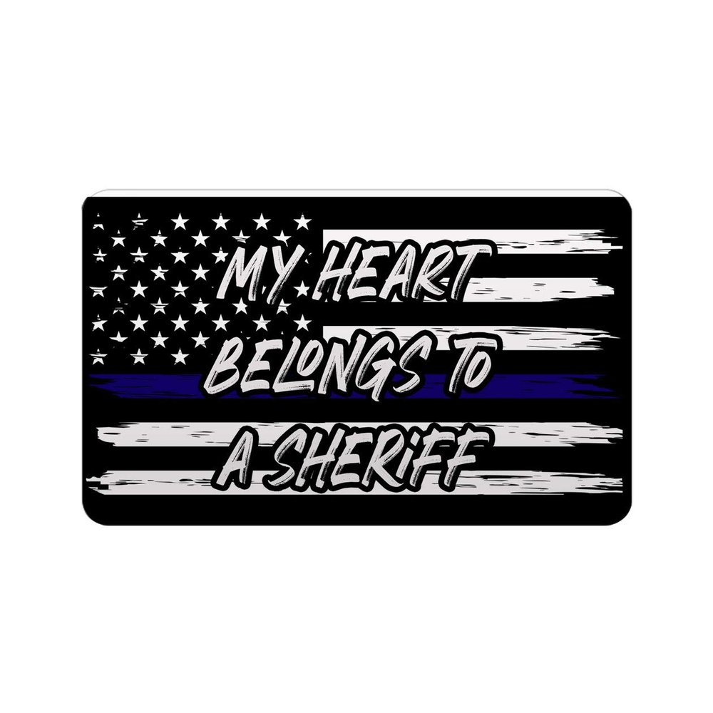 Makoroni - MY HEART BELONGS TO A SHERIFF Police Refrigerator Wall Magnet 2.75x3.5 inc Des#72