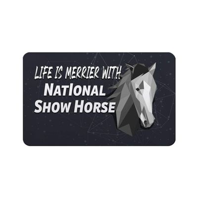 Makoroni - LIFE IS MERRIER WITH NATIONAL SHOW HORSE Horse Horses Refrigerator Wall Magnet 2.75x3.5 inc Des#46