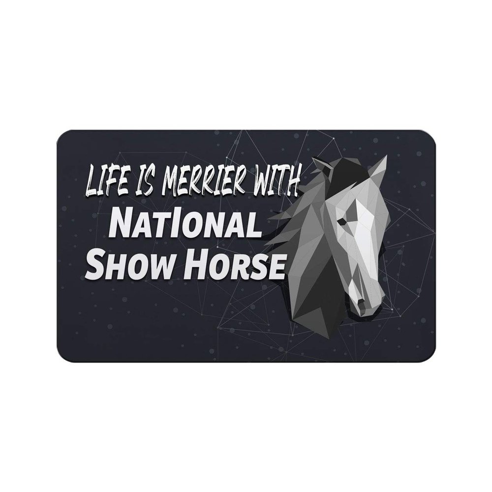 Makoroni - LIFE IS MERRIER WITH NATIONAL SHOW HORSE Horse Horses Refrigerator Wall Magnet 2.75x3.5 inc Des#46