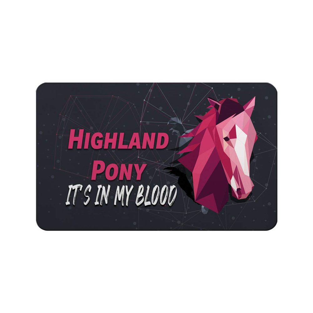 Makoroni - HIGHLAND PONY IT'S IN MY BLOOD Horse Horses Refrigerator Wall Magnet 2.75x3.5 inc Des#45